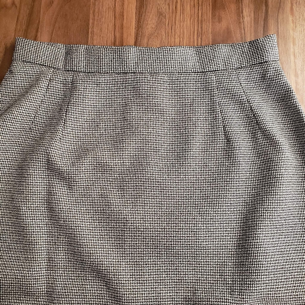 Set of 2 - Vintage Houndstooth & Gingham Print Pencil Skirts in Black/White Sz S - Picture 4 of 11